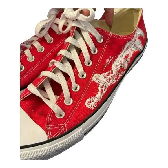 Dennis Rodman 91’ “All Out" Converse shoes red men’s size 15 women’s size 17 - Picture 5 of 11